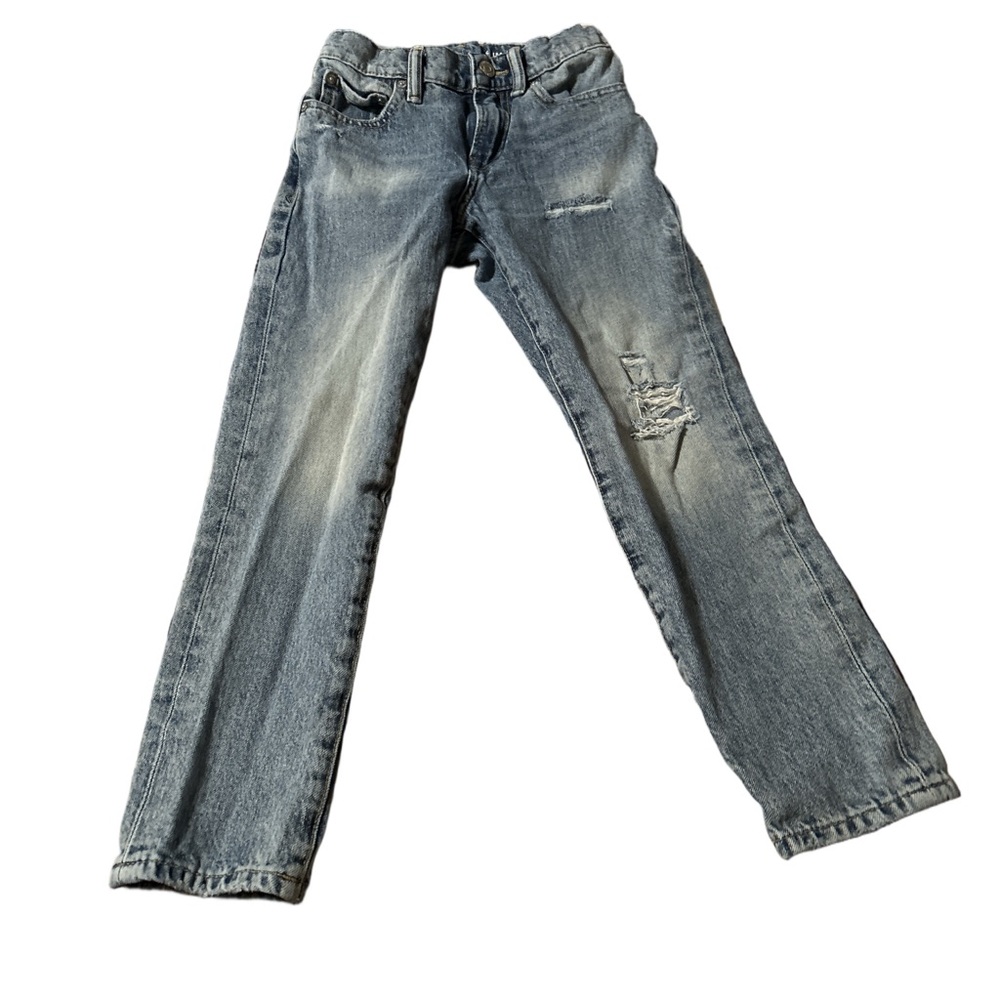 Boys GAP Distressed Slim Taper Blue Jeans Size 7